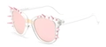 Punk style square sunglasses with transparent frame and decorative pink spikes - Clear Frame Pink Lens (C5)