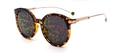 Classic aviator sunglasses with tortoise frame, rose gold metal arms and leaf print lenses - Tortoiseshell Frame Orange Red Lenses