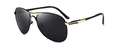 Gafas de sol aviador negras polarizadas con detalles de metal dorado y lentes oscuras - Montura Negro Oro Lentes Negro Gris