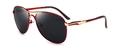 Gafas de sol aviador polarizadas clásicas con montura roja y lentes gris oscuro - Montura Rojo Oro Lentes Negro Gris