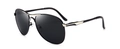 Gafas de sol aviador con montura negra, detalles dorados y lentes de color gris oscuro - Montura Negro Plata Lentes Negro Gris