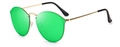 Klassische polarisierte Sonnenbrille mit grünen Spiegelgläsern und Goldmetallgestell - Grüne Linse (C7)