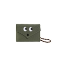 Mini borsa in tela verde militare con motivo a occhi e cordino intrecciato colorato - Verde Militare