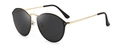 Klassische runde Polarisierte Sonnenbrille mit goldenem Metallrahmen und dunklen Gläsern - Schwarzgraue Gläser (C1)