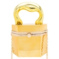 Modische goldene Hexagon Acryl Box-Tasche mit dickem Griff und Metallkette 2025 - Gold (Sechseckiges Modell)