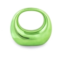 Borsa in acrilico verde metallizzato con manico circolare minimal e finitura lucida - Verde