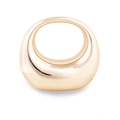 Minimalist polished gold half-moon fashion clutch bag with premium metallic finish - Champagne