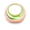 Pink and green gradient acrylic dumpling bag with round hollow handle for women - Colorful