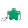 Mini borsa verde a forma di stella con finitura lucida e tracolla a catena - Verde