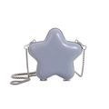 Elegante borsa a tracolla a forma di stella grigio lavanda con catena in metallo - Grigio