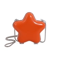 Borsa a tracolla a forma di stella arancione vivace con catena in argento - Arancione