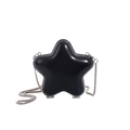 Mini sac bandoulière en forme d'étoile noir classique avec chaîne à billes argentée - Noir
