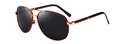 Lunettes de soleil aviateur polarisées avec monture métal or-rouge et verres gris foncé - Monture Rouge Verres Gris Foncé