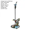 Vintage cast iron paper towel holder featuring a rustic mallard duck decorative top - Wild Duck Paper Towel Holder