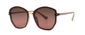 Rosafarbene und rotbraune Gradienten-Sonnenbrille mit elegantem Metallsteg - Rosa Tee Rosa