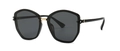 Classic black TR square frame oversized sunglasses with elegant gold metal accents - C1 Black Gray