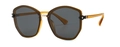 Classic oversized TR sunglasses with amber tortoise frames and dark gray lenses - Yellow Grey