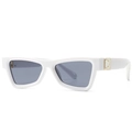 Retro butterfly cat eye sunglasses in glossy white frame with grey tinted lenses - Bright White Frame Gray Lens (C2)