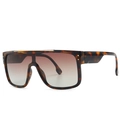 Lunettes de soleil carrées oversize écaille avec barre dorée et verres dégradés - Monture Écaille de Tortue Verre Thé
