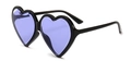 Modische Herz-Sonnenbrille mit schwarzem Rahmen und lila transparenten Gläsern - Schwarzer Rahmen Lila Linse