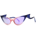Modern cat-eye sunglasses with wavy temples and pink-blue gradient frames for women - Blue Pink Gradient Frame Purple Lens (C5 Blue Pink Purple)