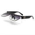Modern vintage mask flip-up sunglasses with double-layer lenses and metal rivets - Black Gunmetal Double Grey