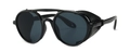 Steampunk sunglasses with round black frame and side shields in vintage pilot style - Black Frame Black Shield Gray Lens