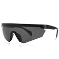Classic men's black oversized polarized TR sunglasses with one-piece wrap shield design - Black Black Gray (C2)