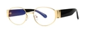 Goldfarbene Steampunk Metall-Ovalbrille mit schwarzen Bügeln für einen Retro-Eyewear-Look - Gold Transparent (C3)