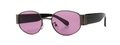 Steampunk-Oval-Metallsonnenbrille mit pink-violetten Gläsern und anthrazitfarbenem Rahmen - Gun Lila (C9)