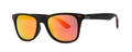 Occhiali da sole aviator polarizzati con montatura nera opaca e lenti specchiate arancioni - Montatura Nero Sabbia Lenti Rosse
