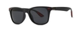 Polarized pilot sunglasses featuring a matte black frame and sporty red accents - Sand Black Red Frame Gray Lens