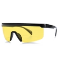 Men's TR polarized sports sunglasses with yellow one-piece lens and glossy black frame - Black Frame Yellow Lenses (C1)