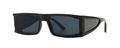 Lunettes de soleil de sport rectangulaires noires avec monture mate et protections - Noir