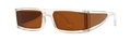 Lunettes de soleil rectangulaires transparentes avec verres marron et protections - C3 Thé Transparent