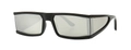 Lunettes de soleil rectangulaires rétro avec monture noire mate et verres argentés - C5 Miroir Argenté Noir