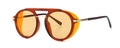 Steampunk sunglasses with translucent brown frame and bright yellow lenses - C4 Tea Frame Tea Lens