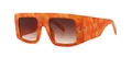 Classic square sunglasses with orange tortoiseshell frame and brown gradient lenses - Orange Tortoise Double Tea Lens
