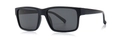 Classic men's square polarized sunglasses with matte black frames and dark gray lenses - Deep Blue Black