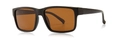 Classic square TR polarized sunglasses with dark brown frame and amber tinted lenses - Brown