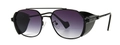 Steampunk sunglasses with black metal frame, purple gradient lenses and side shields - Black Double Gray