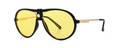 Classic aviator sunglasses with yellow transparent lenses and black frame in 45-degree view - Black Transparent Yellow