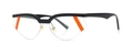 Modern cat-eye sunglasses with black half-frame, clear lenses and orange stripe detail - Black Frame Transparent Lens (C6)