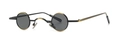 Occhiali da sole rotondi steampunk con montatura in bronzo e lenti scure stile vintage - Montura Oro Nero Lente Nera (C2)