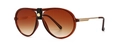 Classic aviator sunglasses with amber tortoiseshell frames and brown gradient lenses - Transparent Tea