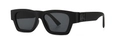 Modern oversized square sunglasses in matte black finish with metal hinge details - Black Frame Gray Lenses