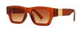Retro rectangular sunglasses in amber tortoiseshell with gradient brown lenses - Tea Tea