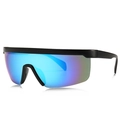 Mens TR polarized sports sunglasses with blue and purple gradient shield lenses - Blue Frame Gradient Blue Lenses (C5)