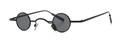 Retro steampunk round sunglasses with black metal frame and dark grey lenses for a vintage look - Full Black Style (C1)