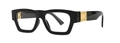 Modern vintage oversized black frame sunglasses with golden metal decorative rivets - Black Transparent